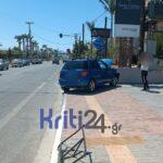 Χανιά: Αυτοκίνητο προσέκρουσε σε τοιχίο ξενοδοχείου στον Πλατανιά | φωτο
