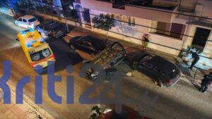 Χανιά: Ανατροπή ΙΧ μετά από σύγκρουση με ταξί και σταθμευμένα οχήματα | ΦΩΤΟ