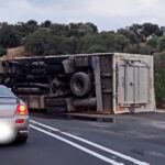 Κρήτη: Σοβαρό τροχαίο – Ανατροπή φορτηγού στον ΒΟΑΚ | φωτο