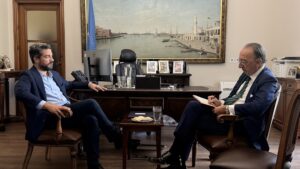 Εθιμοτυπική συνάντηση του Δημάρχου Χανίων, Παναγιώτη Σημανδηράκη, με τον Πρέσβη της Ισπανίας, Jorge Domecq