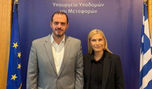 Με τον Αναπληρωτή Υπουργό Μεταφορών Γιώργο Κώτσηρα συναντήθηκε η Σέβη Βολουδάκη