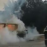 Χανιά: Στις φλόγες αυτοκίνητο στη γέφυρα του Γαλατά (φώτο & video)